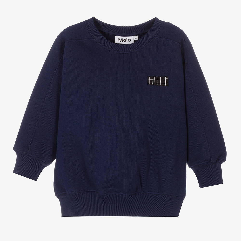 Molo - Sweat bleu en coton Garçon | Childrensalon