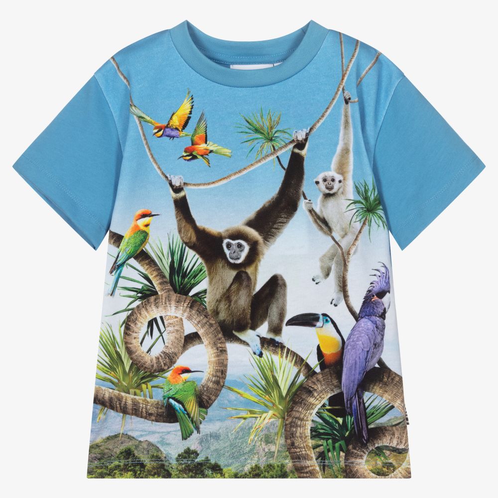 Molo - T-shirt bleu en coton Garçon | Childrensalon