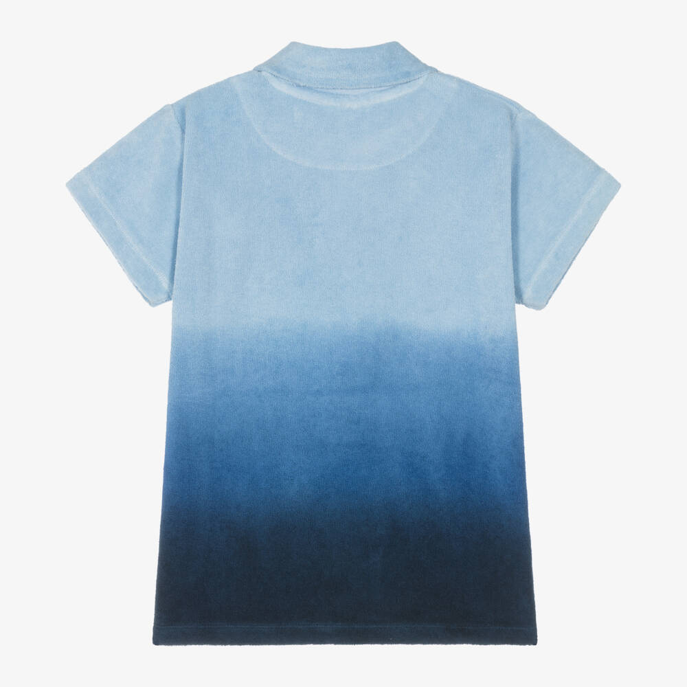Molo-Boys Blue Cotton Towelling Polo Shirt | Childrensalon Outlet