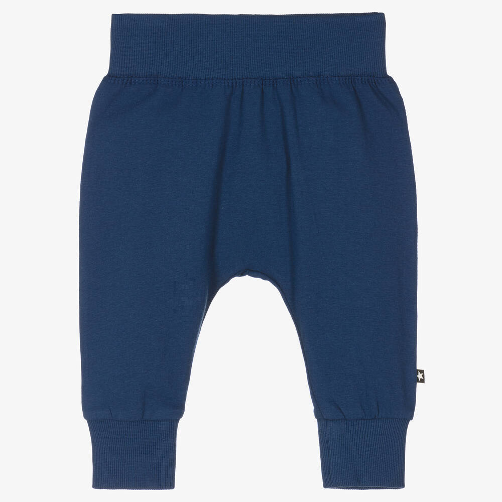Molo - Boys Blue Cotton Trousers | Childrensalon
