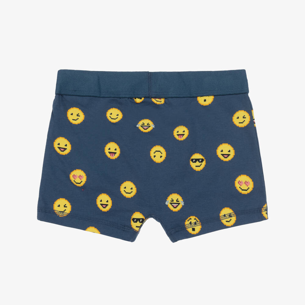 Molo-Boys Blue Emoji Boxer Shorts Set | Childrensalon Outlet