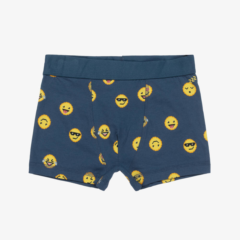 Molo-Boys Blue Emoji Boxer Shorts Set | Childrensalon Outlet