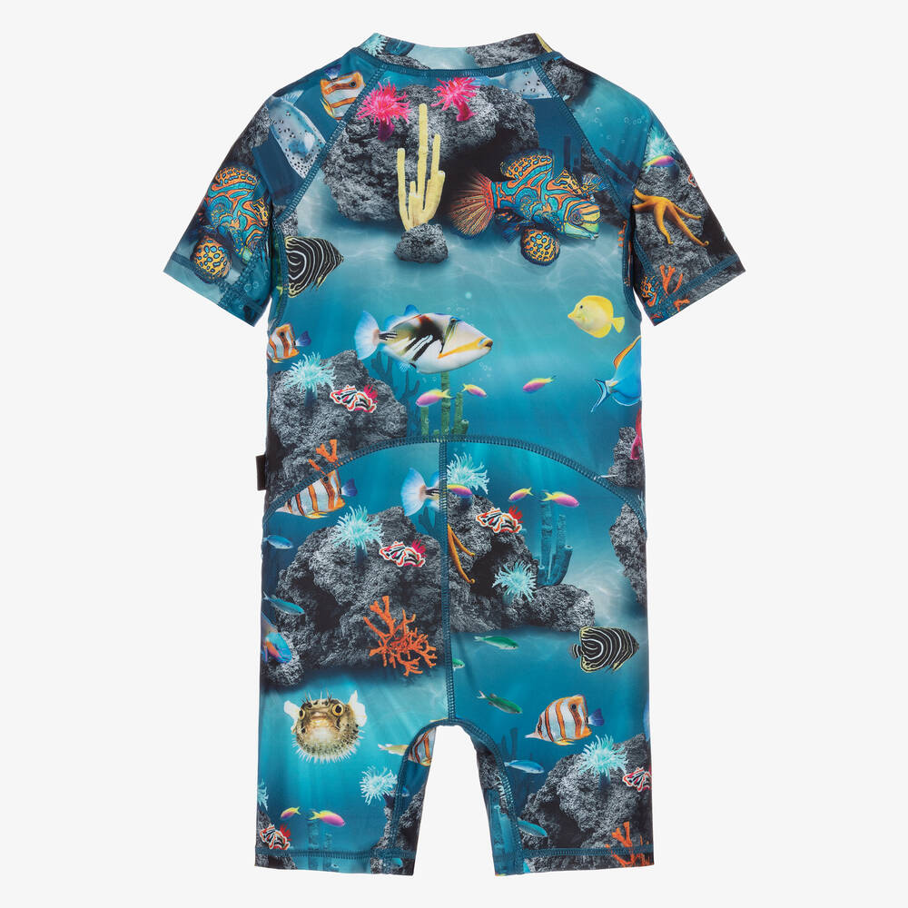 Molo-بدلة سباحة واقية من الشمس لون أزرق للأولاد (UPF 50+) | Childrensalon Outlet