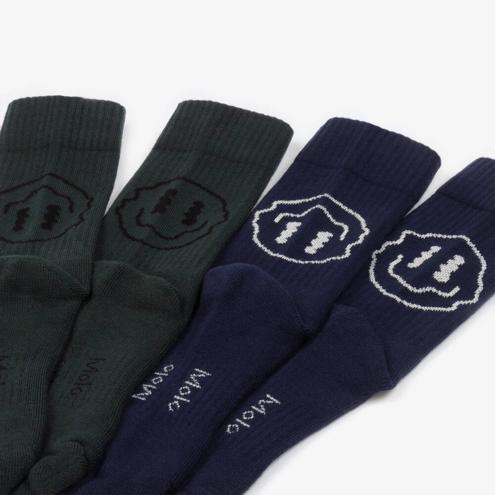 Molo-Boys Blue & Green Knit Socks Set | Childrensalon Outlet