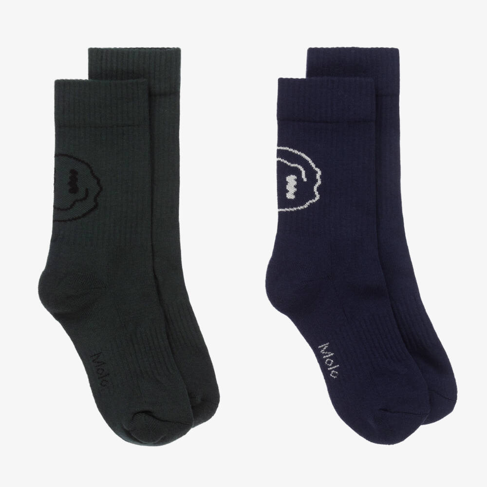 Molo-Boys Blue & Green Knit Socks Set | Childrensalon Outlet