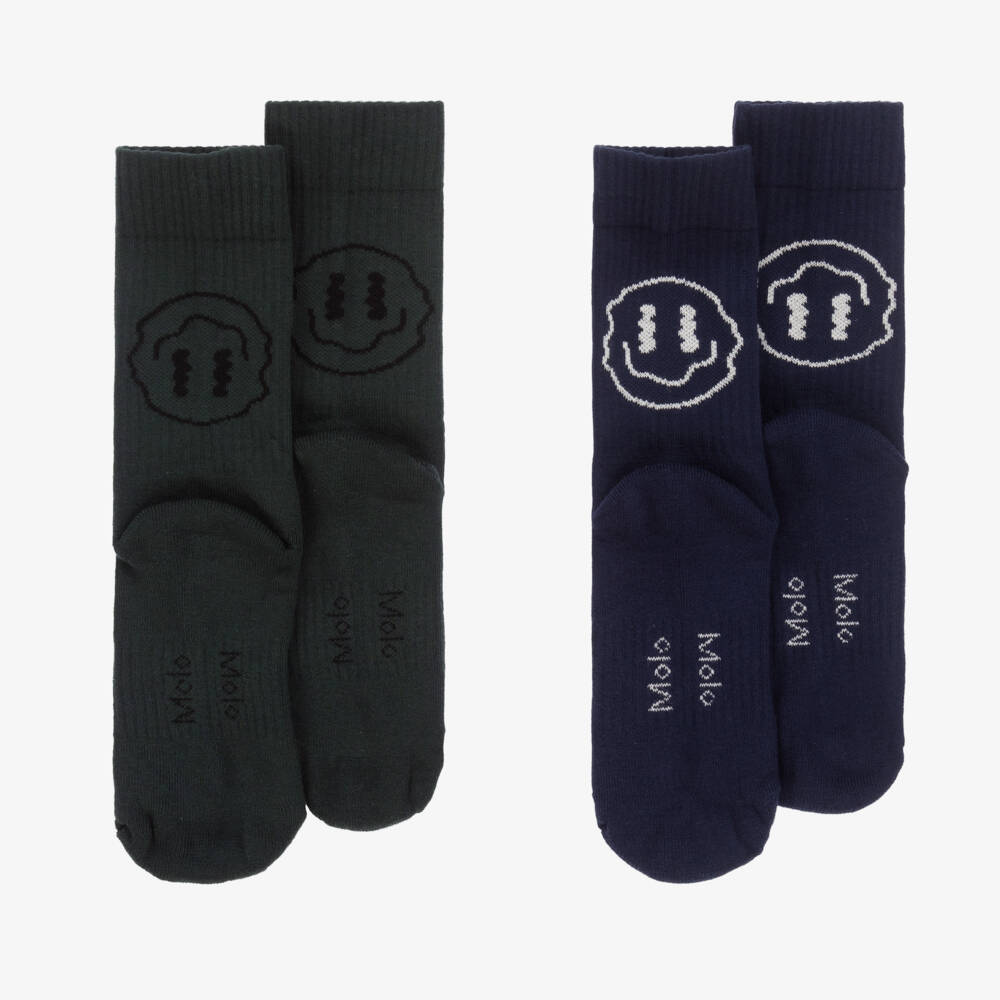 Molo-Boys Blue & Green Knit Socks Set | Childrensalon Outlet