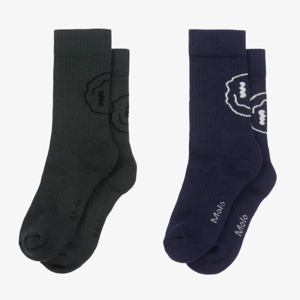 Molo-Boys Blue & Green Knit Socks Set | Childrensalon Outlet