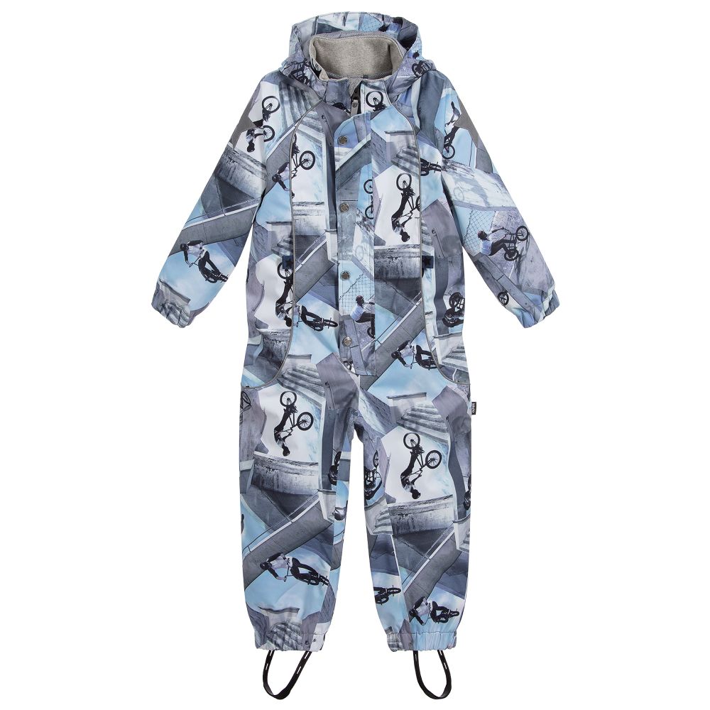 Molo - Boys Blue & Grey Rain Suit | Childrensalon