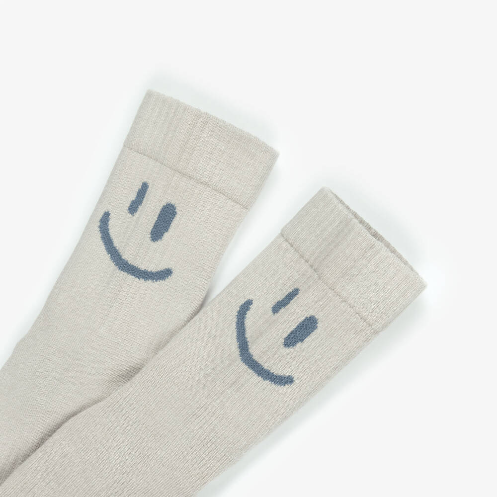 Molo-Boys Blue & Grey Ribbed Cotton Socks (2 Pack) | Childrensalon Outlet
