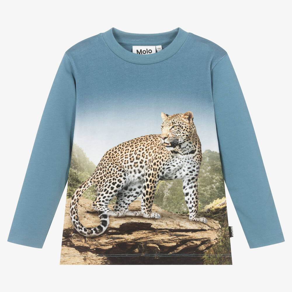 Molo - Голубой топ с леопардом | Childrensalon