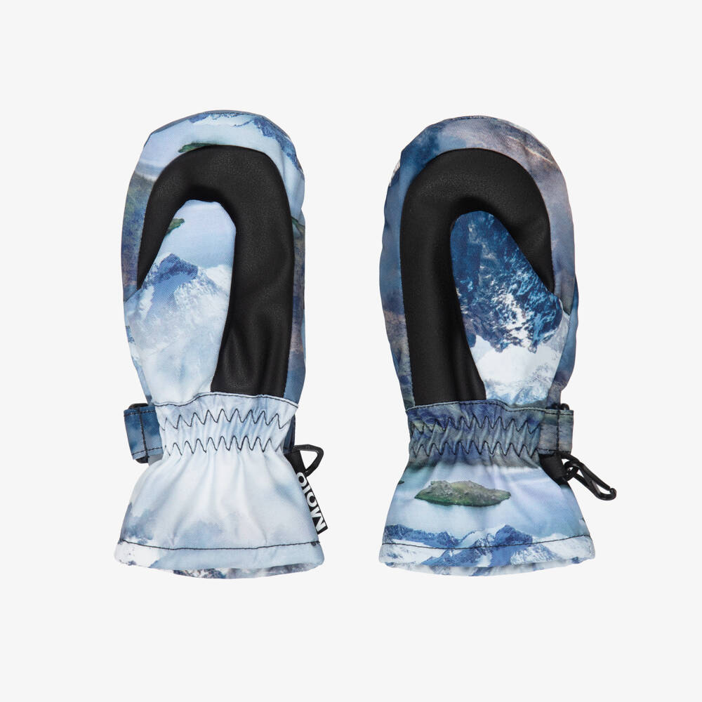 Molo-Boys Blue Mountain Print Ski Gloves | Childrensalon Outlet