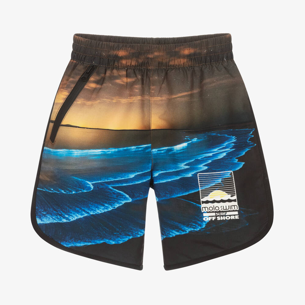 Molo - Boys Blue Ocean Swim Shorts (UPF50+) | Childrensalon