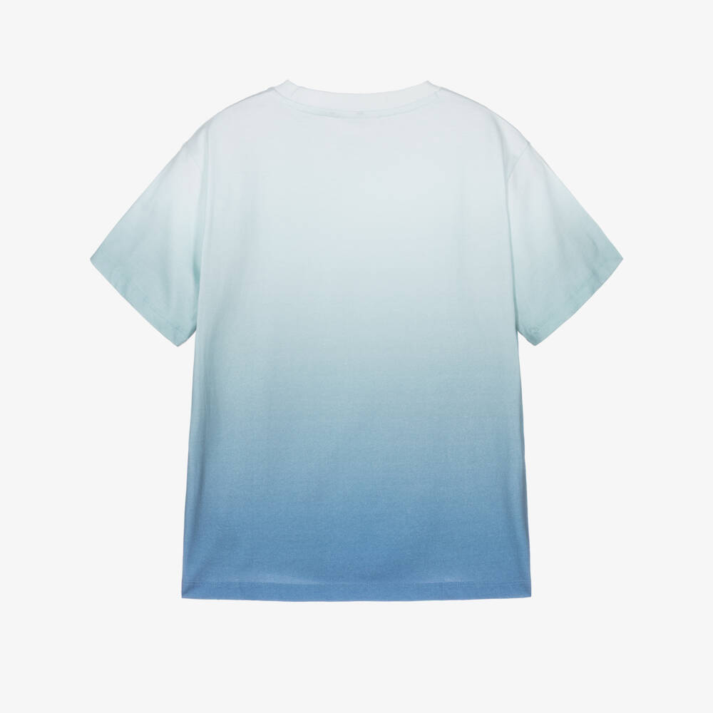 Molo-Boys Blue Ombré Organic Cotton T-Shirt with Sun Print | Childrensalon Outlet