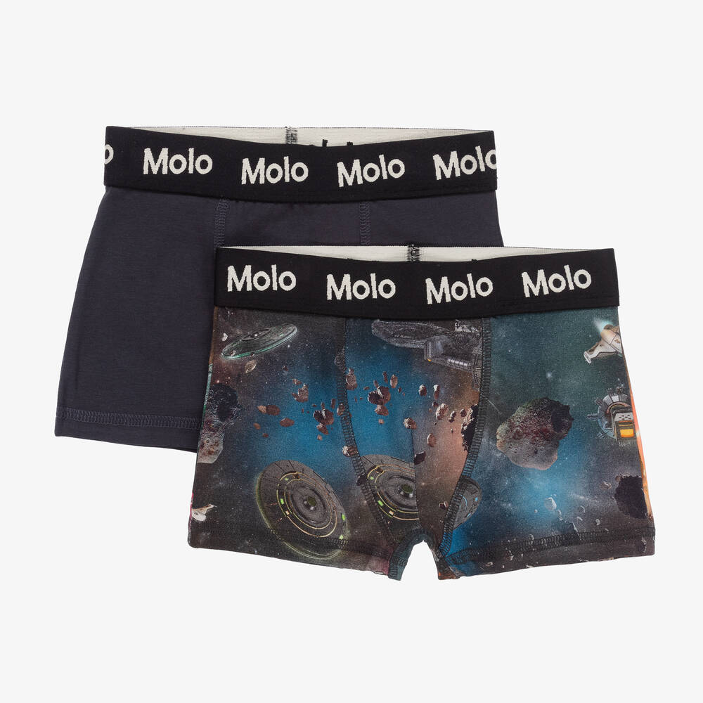 Molo - 2 blaue Biobaumwoll-Boxershorts | Childrensalon