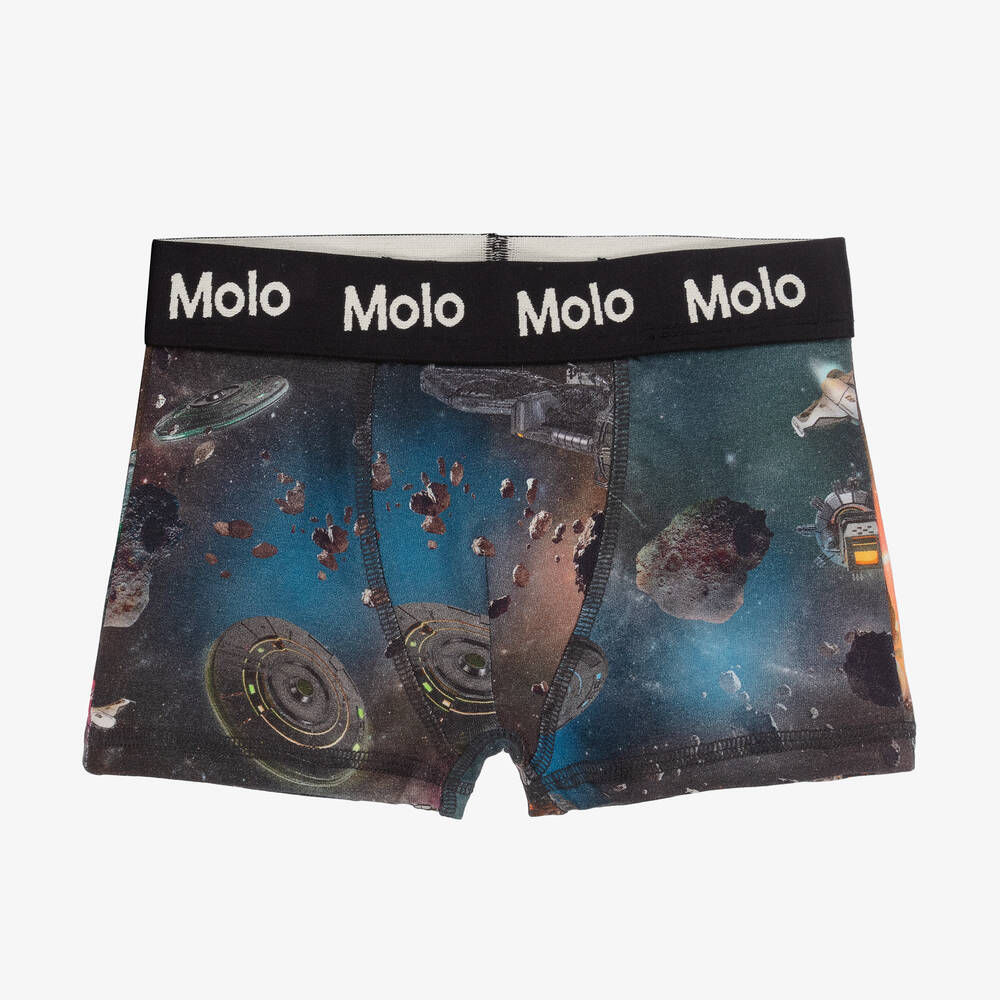 مولو-شورت بوكسر قطن جيرسي عضوي لون أزرق (عدد 2) | Childrensalon Outlet