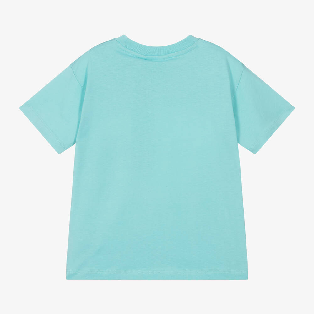 Molo-Boys Blue Organic Cotton Dinosaur T-Shirt | Childrensalon Outlet