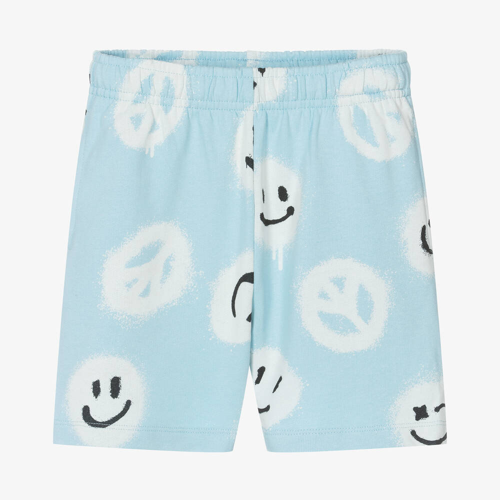 Molo-Boys Blue Organic Cotton Graffiti Shorts | Childrensalon Outlet