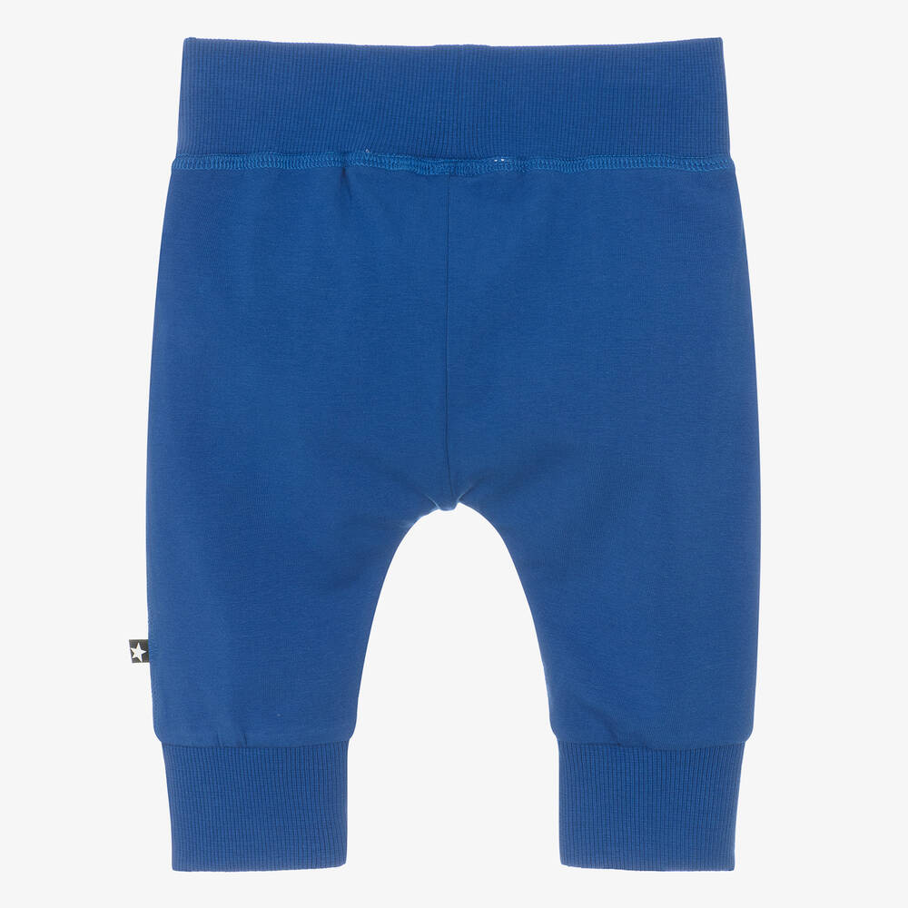 Molo-Boys Blue Organic Cotton Joggers | Childrensalon Outlet