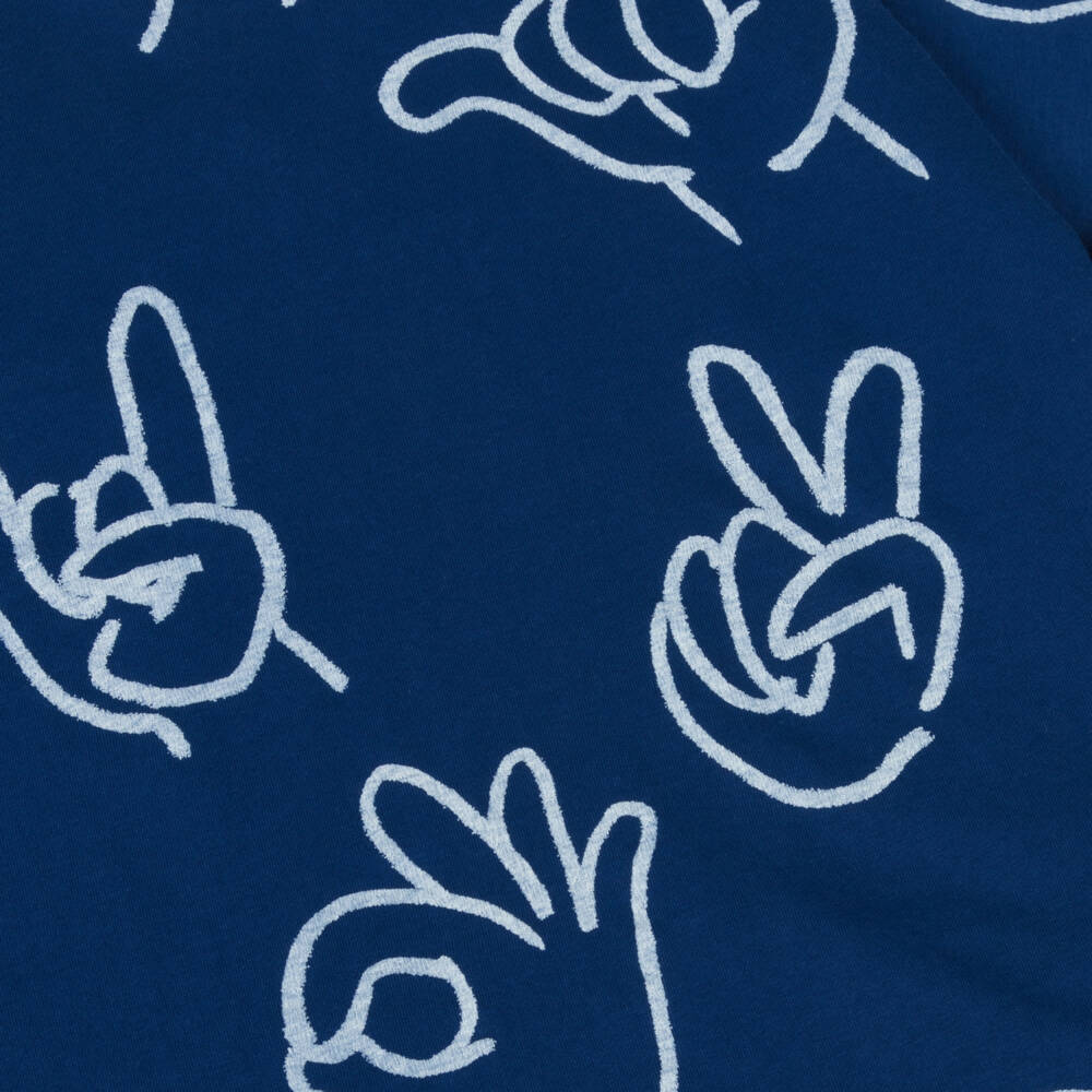 Molo-Футболка из органического хлопка с графикой синяя для мальчиков | Childrensalon Outlet