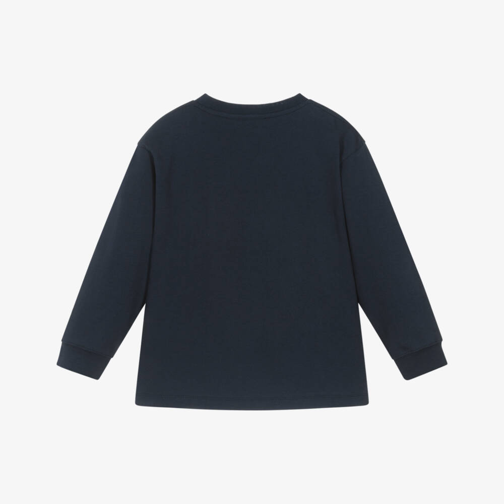 Molo-Boys Blue Organic Cotton Top with Astronaut in Space | Childrensalon Outlet