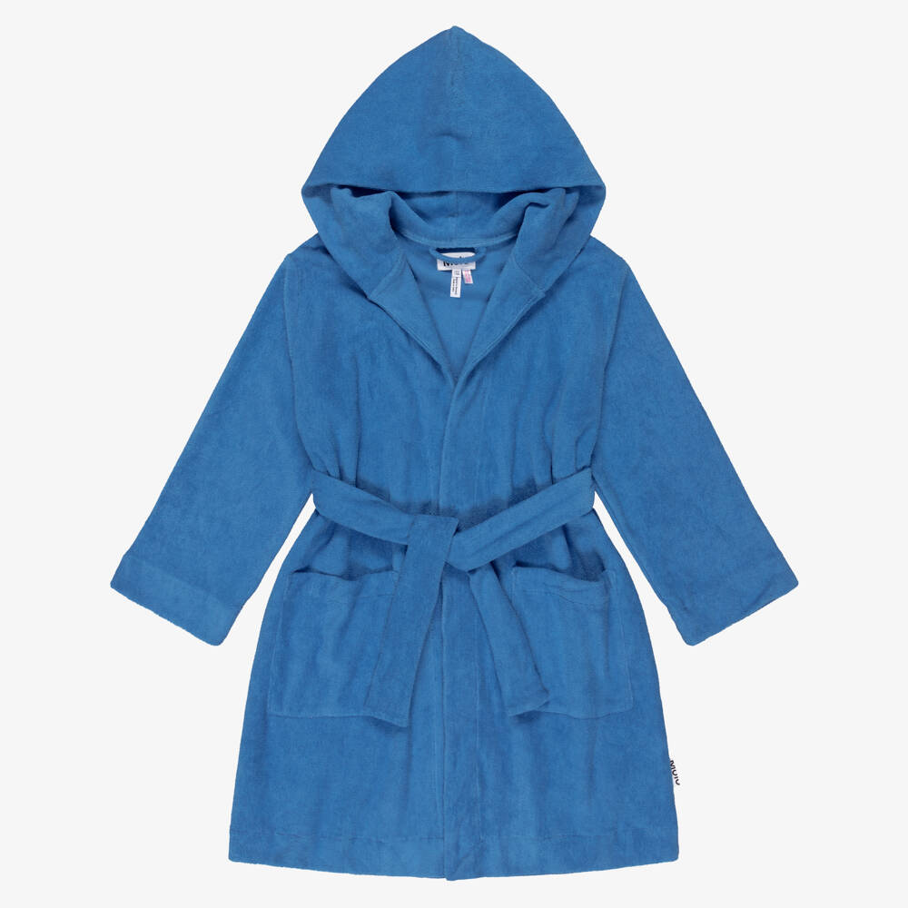 Molo-Boys Blue Organic Cotton Towelling Bathrobe | Childrensalon Outlet