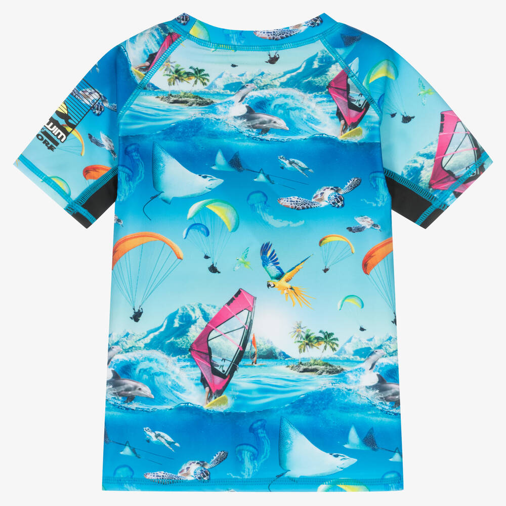 Molo-Boys Blue Passion for Motion Swim Top (UPF50+) | Childrensalon Outlet