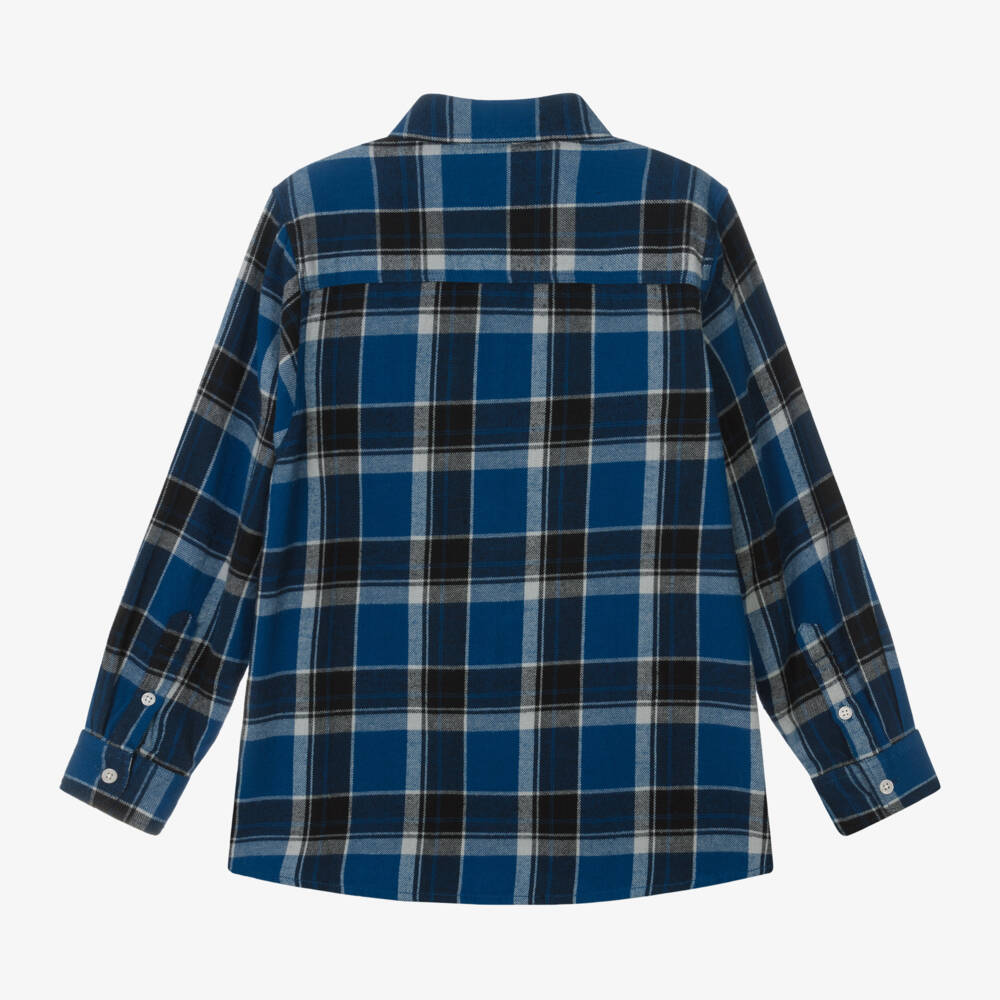 Molo-قميص كاروهات قطن عضوي فلانل للأولاد | Childrensalon Outlet