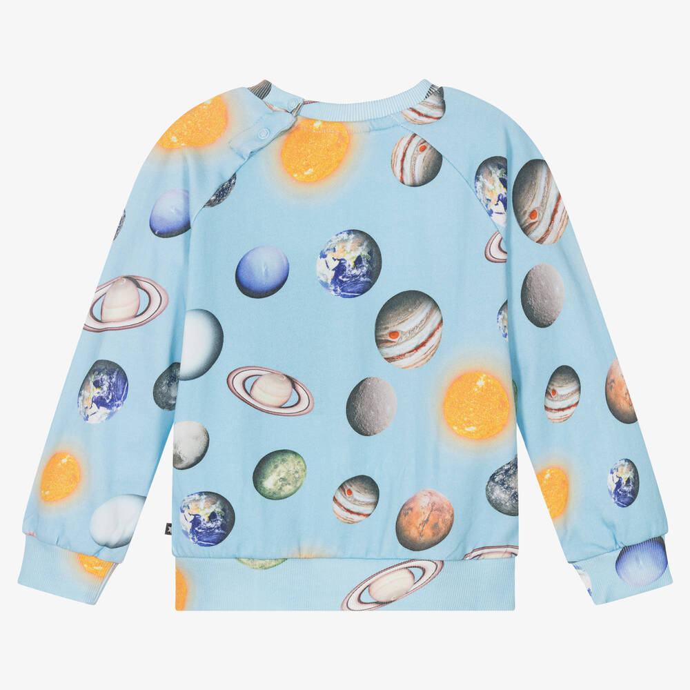 Molo-Boys Blue Planet Sweatshirt | Childrensalon Outlet