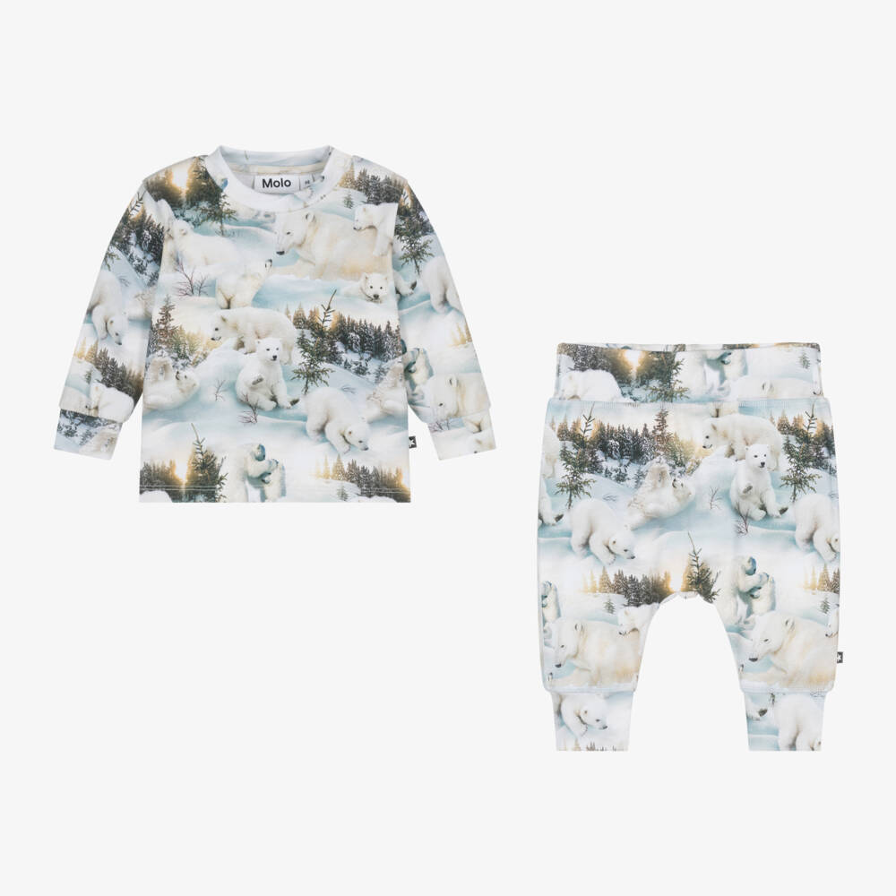 Molo-Boys Blue Polar Bear Outfit | Childrensalon Outlet