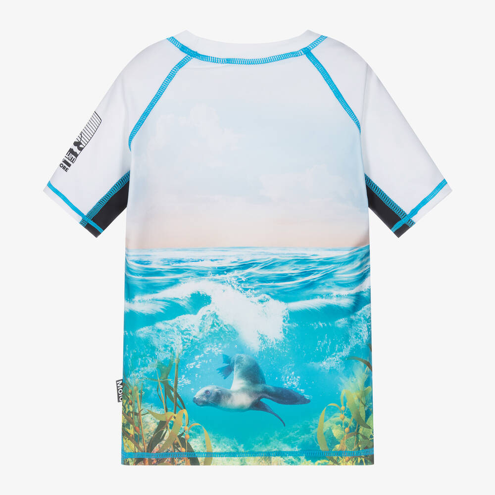 Molo-Boys Blue Sea Lion Swim Top (UPF50+) | Childrensalon Outlet