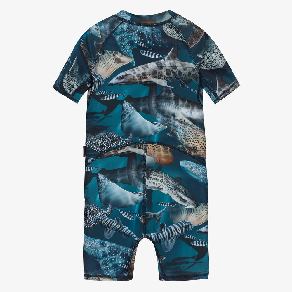 Molo-بدلة سباحة واقية من الشمس لون أزرق للأولاد (UPF 50+) | Childrensalon Outlet