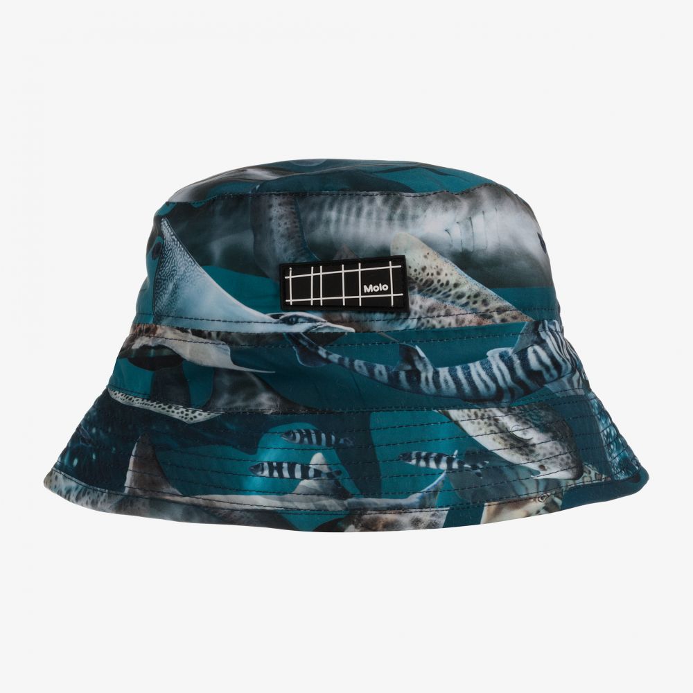 Molo - Синяя шапка с акулами для мальчиков (UPF50+) | Childrensalon