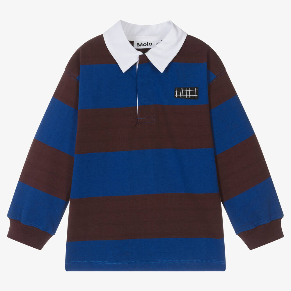 Striped cotton rugby shirt hot sale