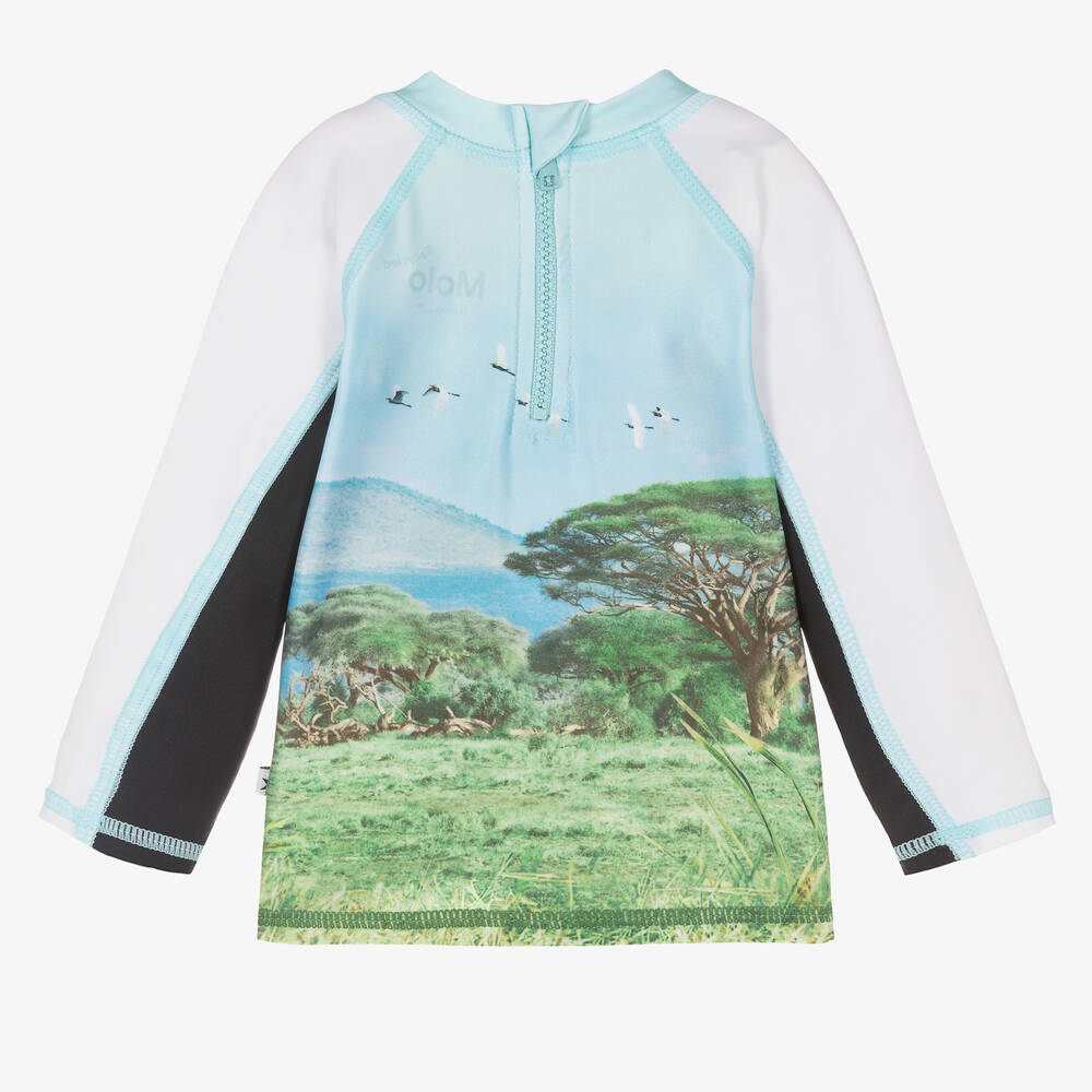 Molo-توب واقي من الشمس لون أزرق وأخضر (UPF50+) | Childrensalon Outlet