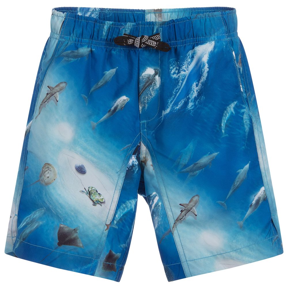 Molo - Boys Blue Swim Shorts (UPF50+) | Childrensalon
