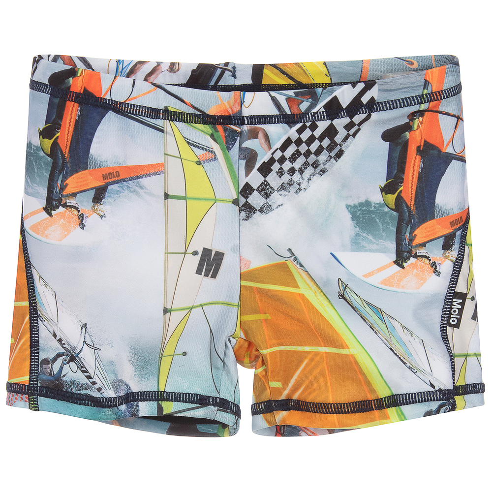 Molo - Boys Blue Swim Shorts (UPF50+) | Childrensalon