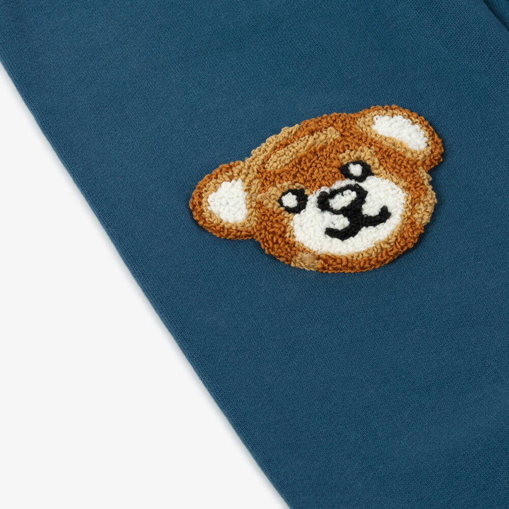 Molo-Boys Blue Teddy Embroidered Joggers | Childrensalon Outlet