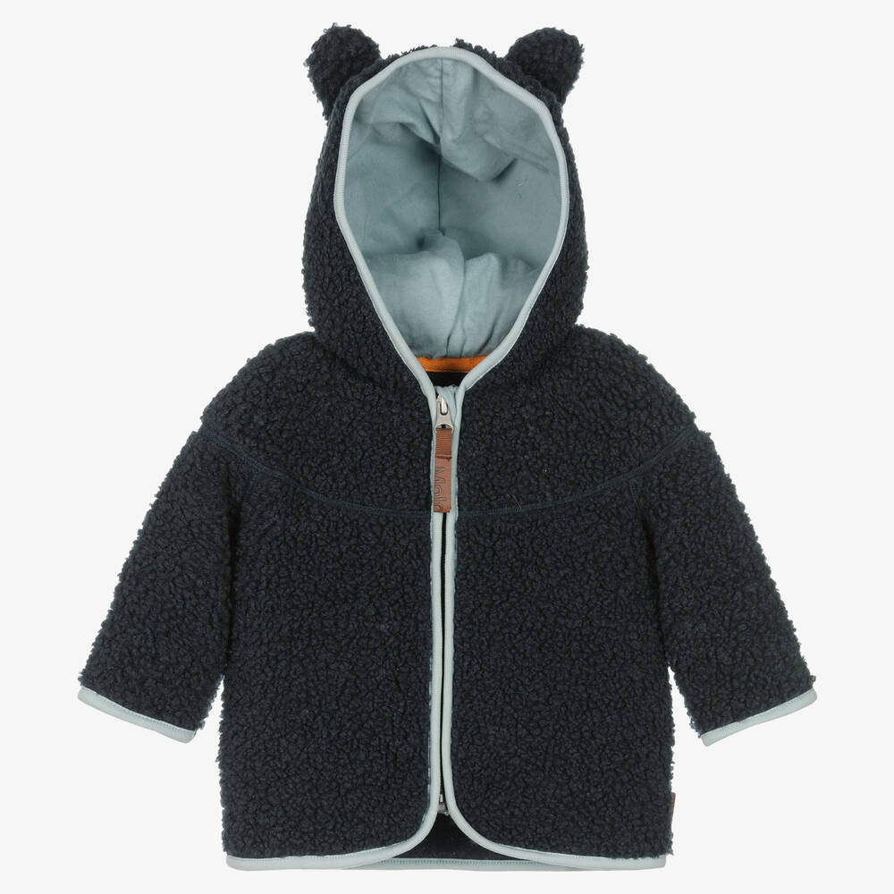Molo - Manteau teddy bleu en polaire garçon | Childrensalon