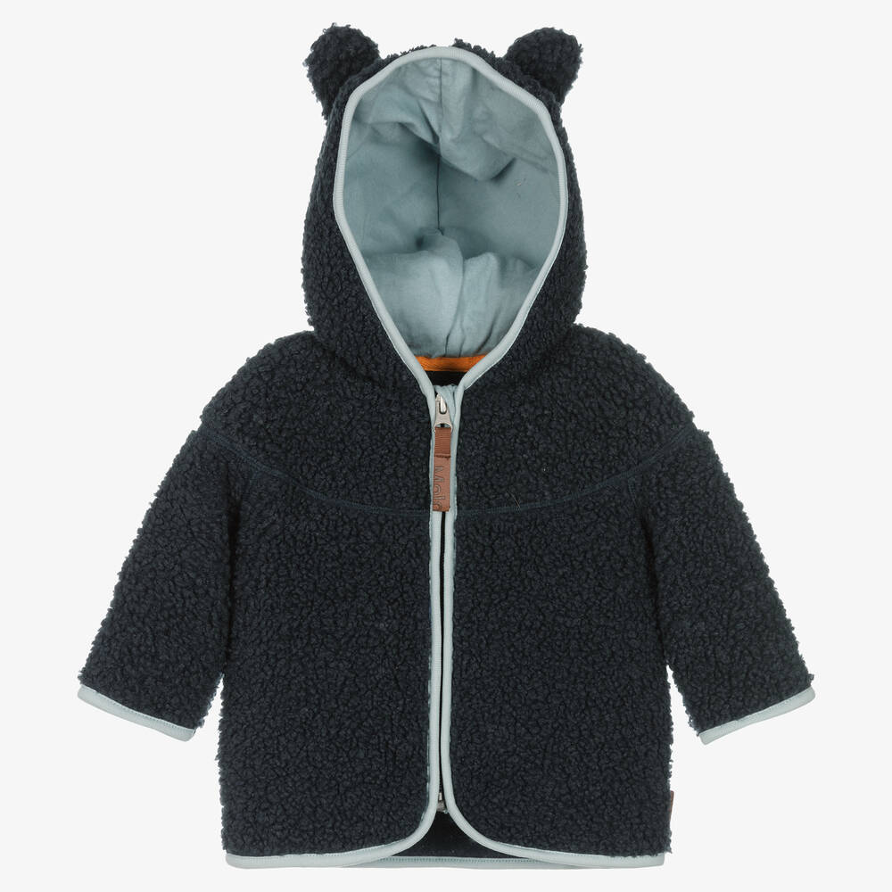 Molo - Boys Blue Teddy Fleece Jacket | Childrensalon