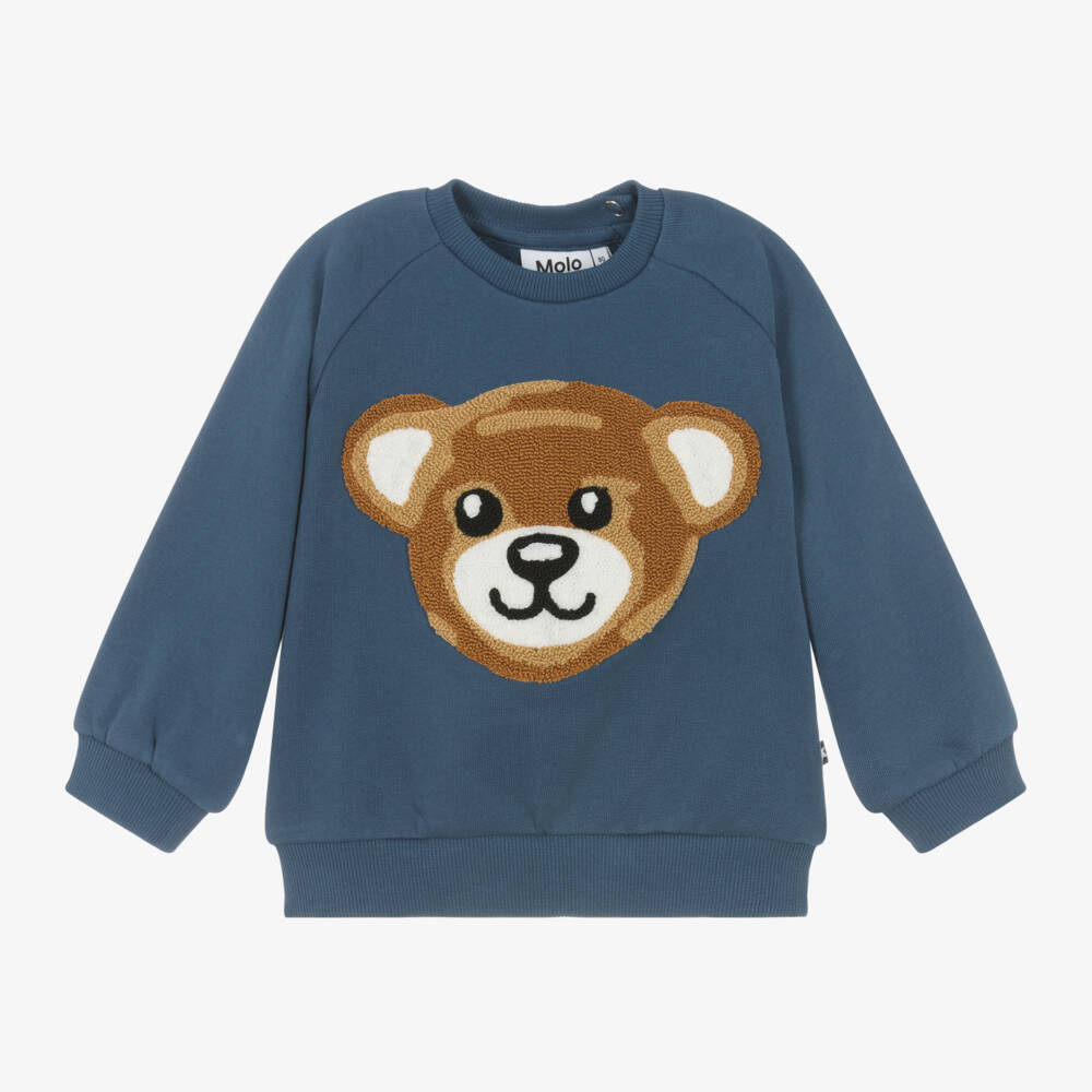 Molo-Boys Blue Teddy Jumper | Childrensalon Outlet