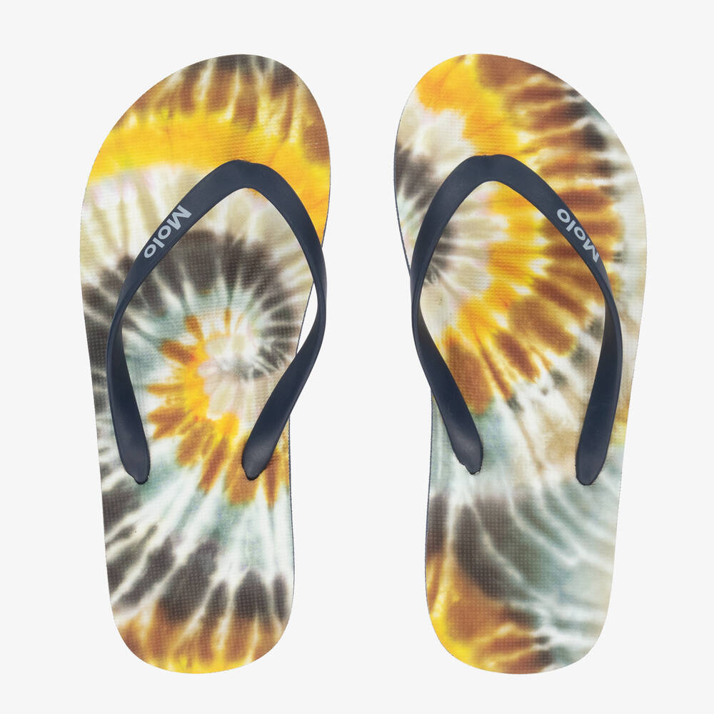 Molo - Boys Blue Tie-Dye Flip Flops | Childrensalon