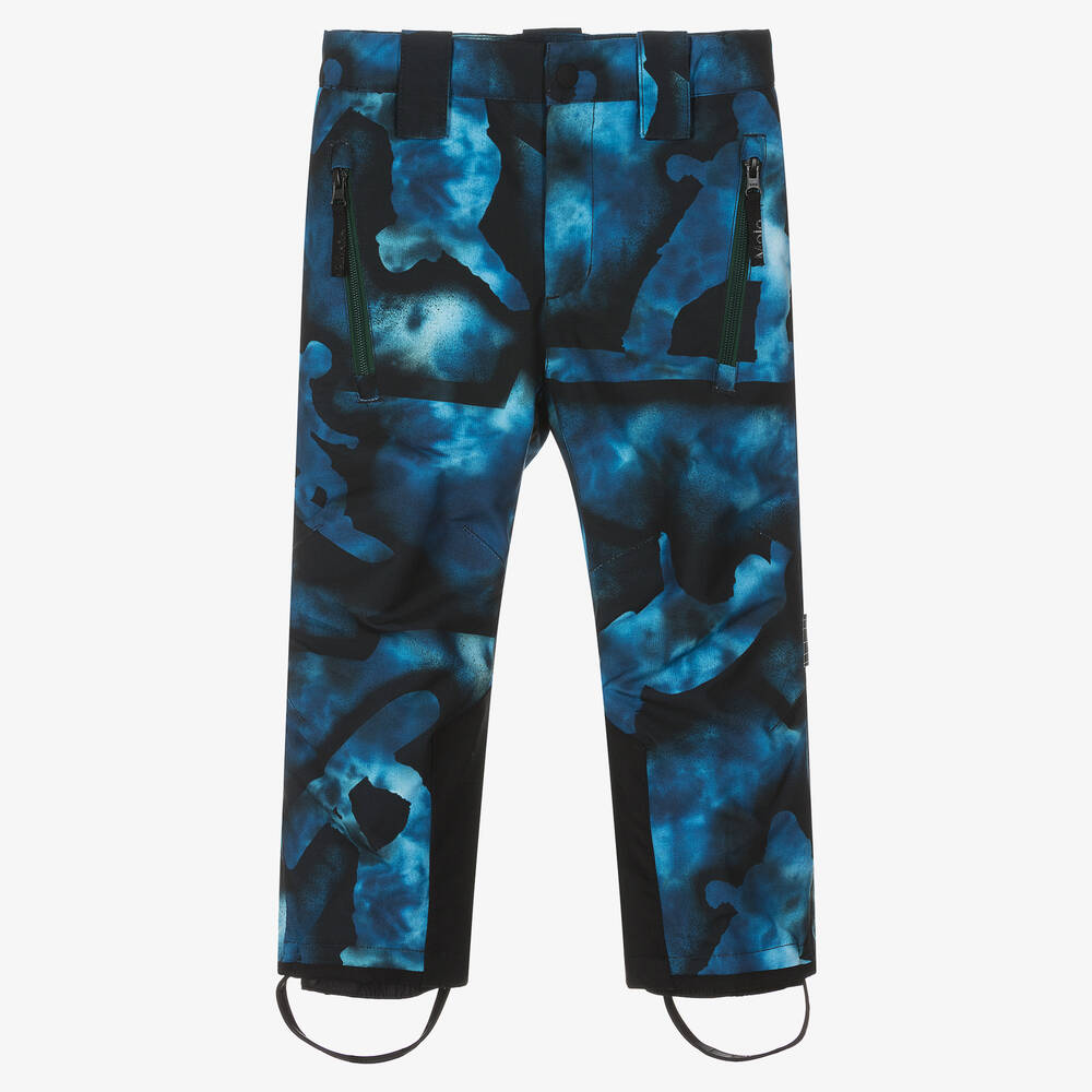 Molo - Boys Blue Tie Dye Ski Trousers | Childrensalon