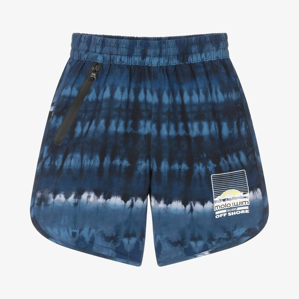 Molo - Blaue Batik-Badeshorts (LSF 50+) | Childrensalon