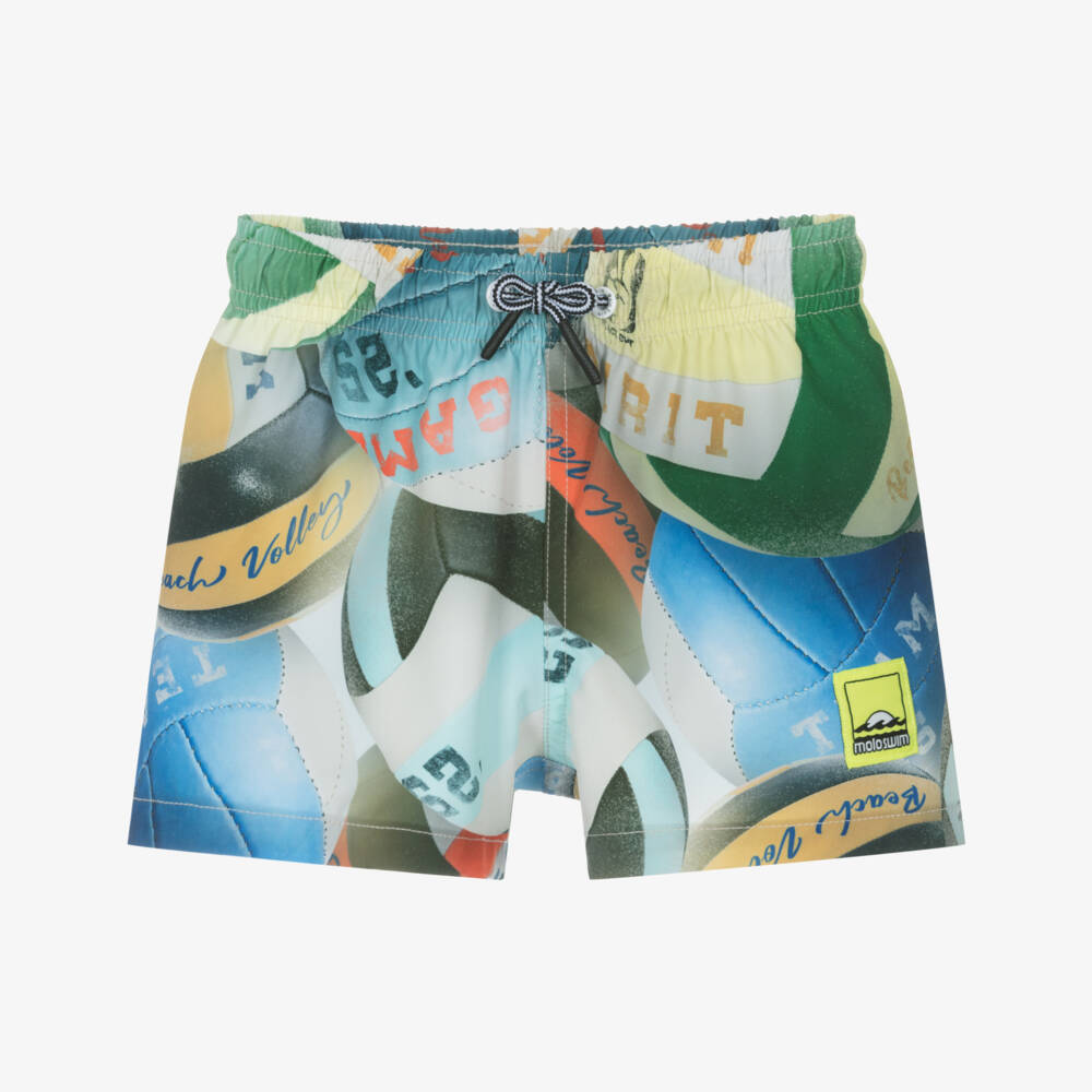 Molo-Boys Blue Volleyball Beach Shorts | Childrensalon Outlet