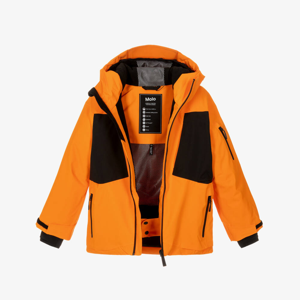 Molo-Boys Bright Orange Technical Ski Jacket | Childrensalon Outlet