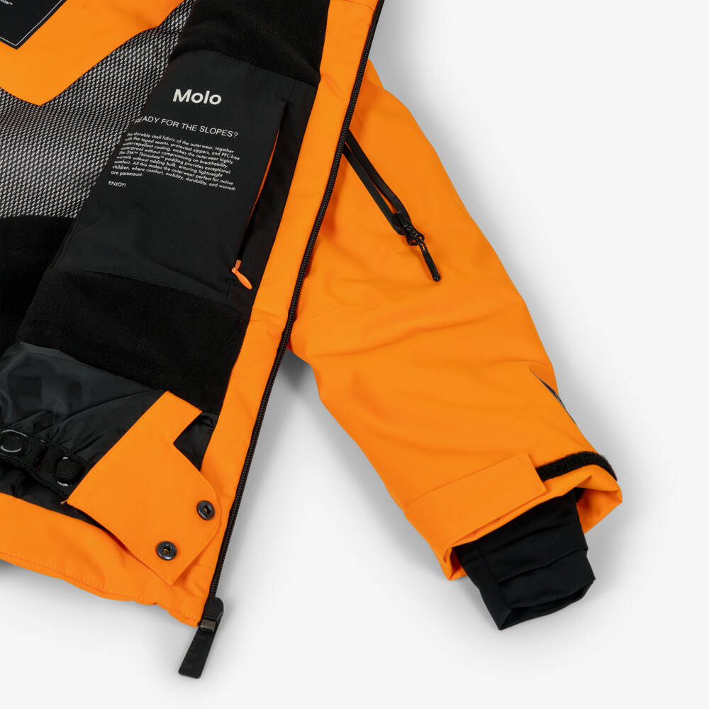 Molo-Boys Bright Orange Technical Ski Jacket | Childrensalon Outlet