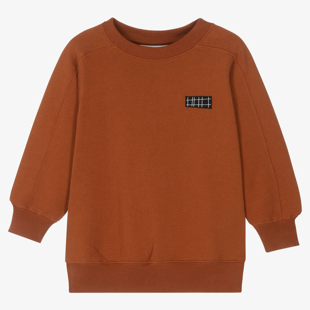 Molo - Boys Brown Cotton Sweatshirt | Childrensalon