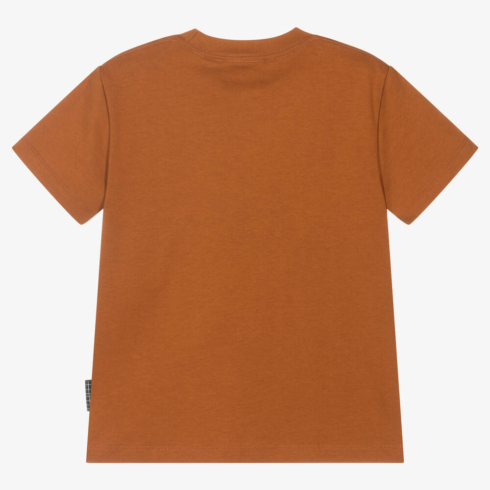 Molo-Boys Brown Cotton T-Shirt | Childrensalon Outlet