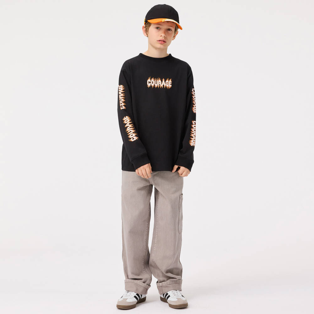 Molo-Boys Charcoal Organic Adventure Tee | Childrensalon Outlet