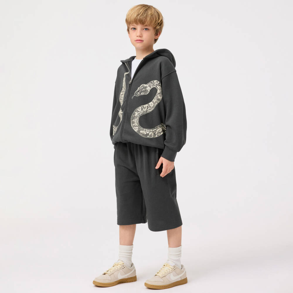 Molo-Boys Charcoal Serpent Hoodie | Childrensalon Outlet